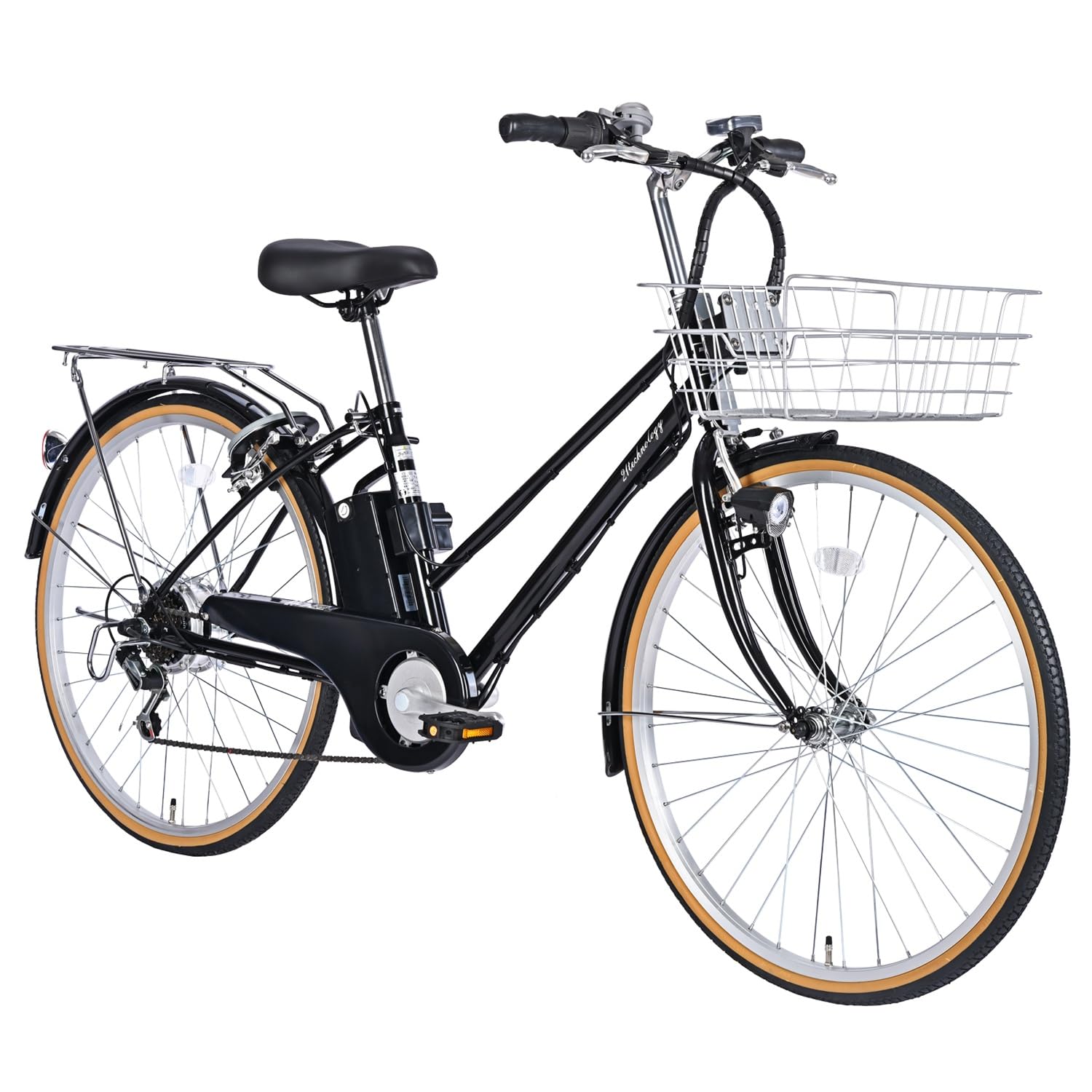 26インチ 電動アシスト自転車 シマノ製６段変速機 便利な大型バスケット最新後輪ロックキー 軽量バッテリー 通勤通学 26インチ 電動アシスト自転車 シマノ製6段変速機 便利な大型